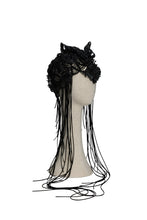Load image into Gallery viewer, Upcycled Leather Feline Laser Love Headpiece
