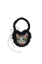 Load image into Gallery viewer, Baby Cat Upcycled Leather Beaded Purse
