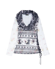 Load image into Gallery viewer, Flocked Jacquard Wrap Top

