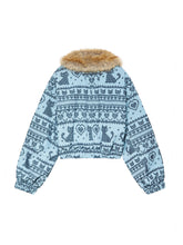 Load image into Gallery viewer, Flocked Jacquard Fur Jacket

