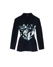 Load image into Gallery viewer, Black Sculpted Rosa Corset Blazer
