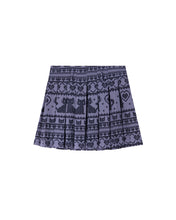 Load image into Gallery viewer, Lilac Rosa Cat Jacquard Pleated Mini Skirt
