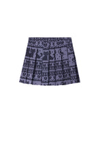 Load image into Gallery viewer, Lilac Rosa Cat Jacquard Pleated Mini Skirt

