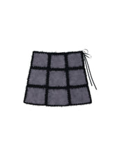 Load image into Gallery viewer, Charcoal Rosa Stamps Crochet Grid Mini Skirt
