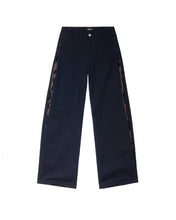 Load image into Gallery viewer, Black Rosa Panel Wide-Leg Jeans
