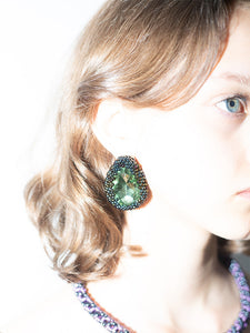 "BIJOUX" BEADED EARRING (GREEN)