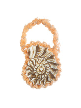 Load image into Gallery viewer, LASER CUT BEADED SEA SHELL PURSE (ORANGE)
