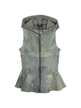 Load image into Gallery viewer, UPCYCLED HOODED DENIM VEST

