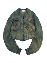 Load image into Gallery viewer, SPIRAL PANEL DENIM JACKET
