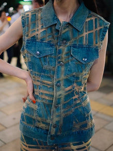 SILK SCREEN DENIM VEST