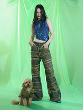 Load image into Gallery viewer, STRIPED SILK SCREEN JEANS
