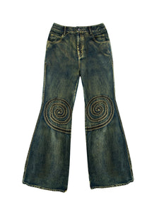 SPIRAL PANEL DENIM TROUSERS