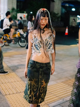 Load image into Gallery viewer, SILK SCREEN DENIM SKIRT
