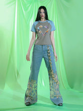 Load image into Gallery viewer, &quot;LOVE&quot; SILK SCREEN JEANS
