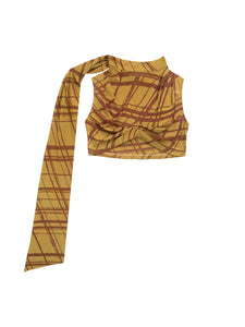 STRIPED SILK SCREEN SCARF TOP