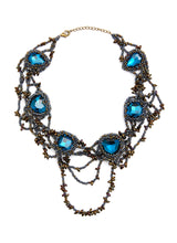 Load image into Gallery viewer, &quot;BIJOUX&quot; BEADED BLUE SAPPHIRE NECKLACE (BLUE)
