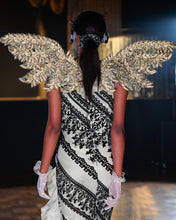 Load image into Gallery viewer, Golden Cascade Ruffle Gown
