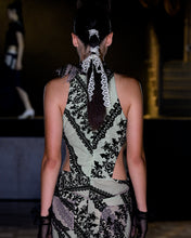Load image into Gallery viewer, Mint Baroque Halter Dress
