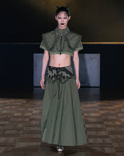 Load image into Gallery viewer, Victorian Olive Maxi Skirt
