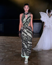 Load image into Gallery viewer, Mint Baroque Halter Dress
