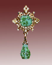 Load image into Gallery viewer, GREEN JEWEL-SHAPED BROOCH
