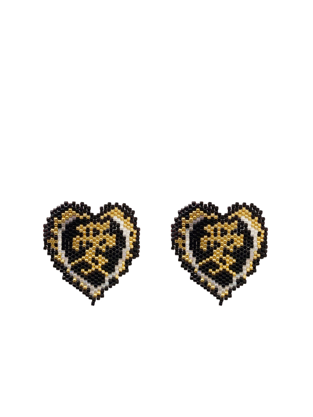 BLACK 'LOVE' BEADING EARRINGS