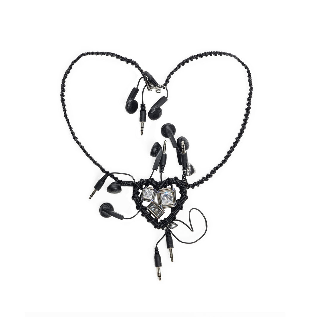 Heart Headphone Bijoux Necklace