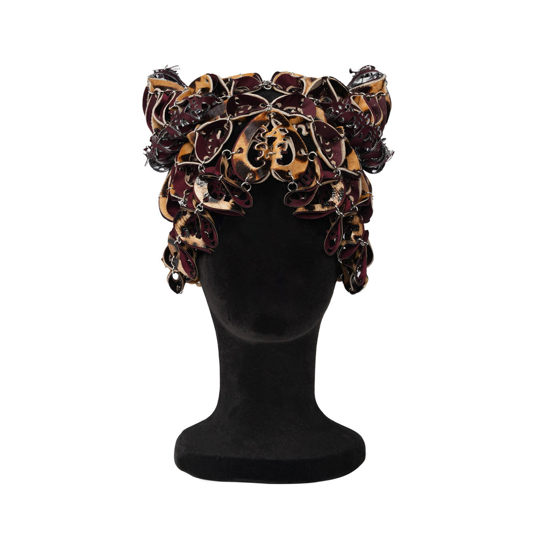 Feline Upcycled Leather Laser Love Headpiece