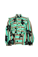 Load image into Gallery viewer, FLOCKING BUBBLE SLEEVE SHIRT (GREEN)
