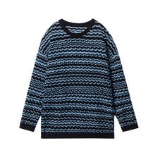 Load image into Gallery viewer, GLASS YARN STRIPED SWEATER (BLUE)
