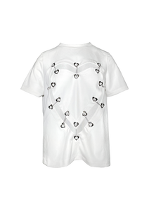 SAFETY PINS HEART SHAPE T-SHIRT (WHITE)