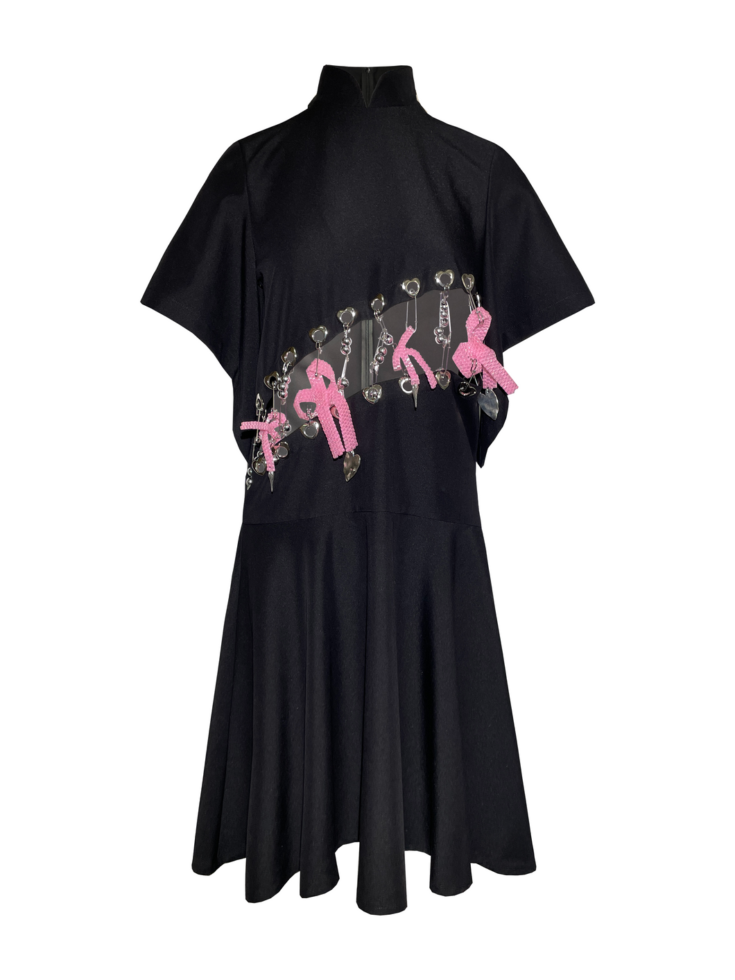 SAFTY PINS QIPAO DRESS (BLACK)