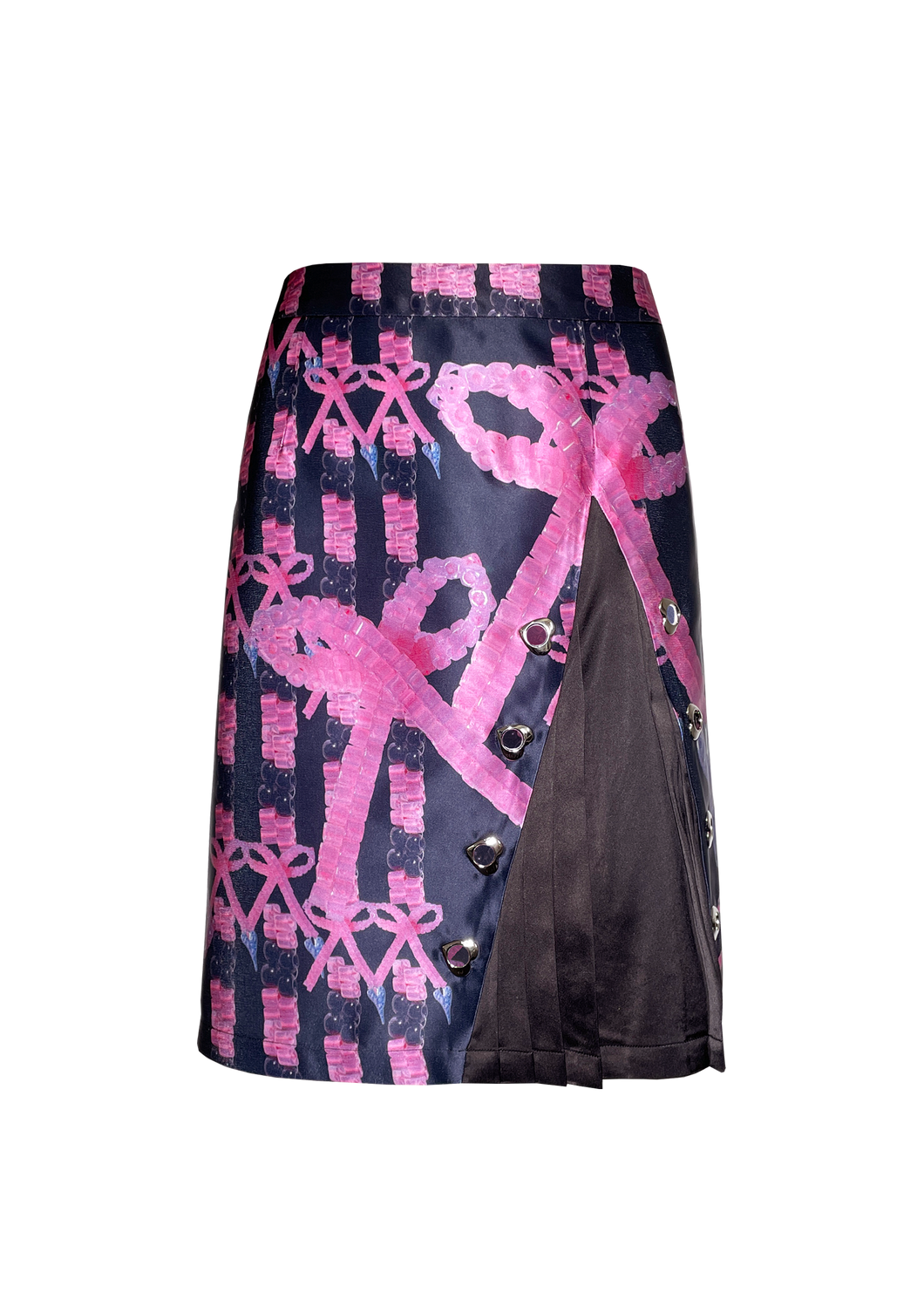 PATCHED PLEATED SKIRT (PINK)