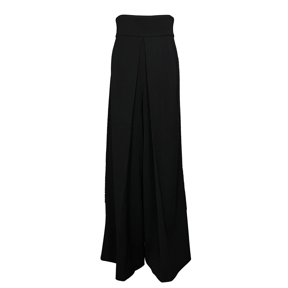 HIGH WAIST WIDE TROUSERS (BLACK)
