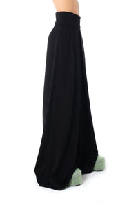 HIGH WAIST WIDE TROUSERS (BLACK)