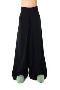 HIGH WAIST WIDE TROUSERS (BLACK)