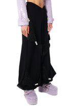 Load image into Gallery viewer, BEADED SPORT V-WAIST PANTS (BLACK)
