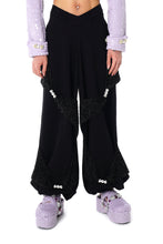 Load image into Gallery viewer, BEADED SPORT V-WAIST PANTS (BLACK)
