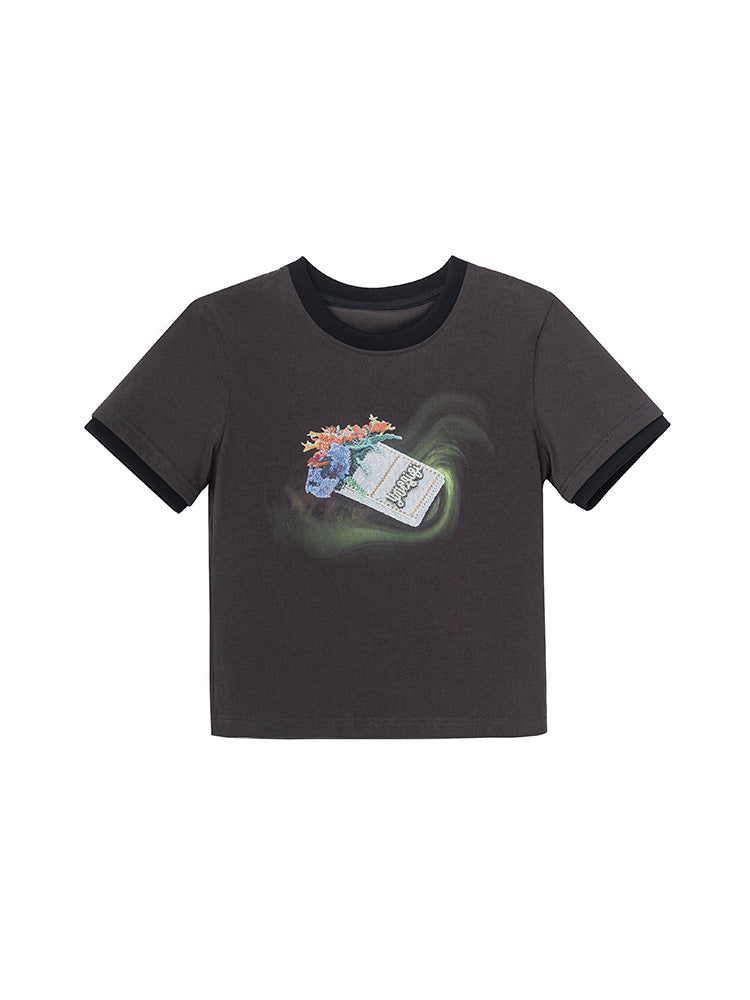 良質  CIGARETTE BOX BOUQUET T-SHIRT (GREY) – YUEQI QI トップス