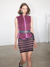 Load image into Gallery viewer, PINK GLASS YARN STRIPED MINI SKIRT
