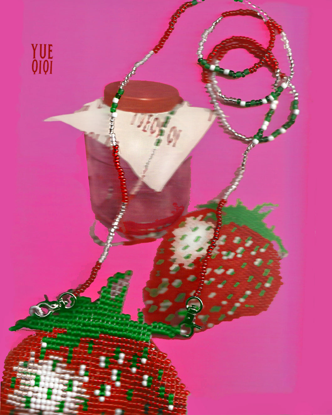 STRAWBERRY BEADED PURSE