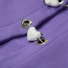 Load image into Gallery viewer, SAFTY PINS HEART SHAPE HOODIE(PURPLE)
