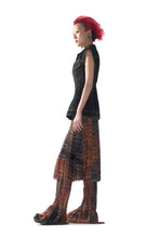Load image into Gallery viewer, &quot;BIJOUX&quot; TARTAN FLARED TULLE TROUSERS

