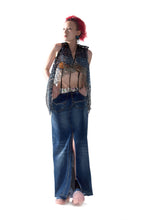 Load image into Gallery viewer, &quot;BIJOUX&quot; SPLIT UPCYCLED DENIM MAXI SKIRT
